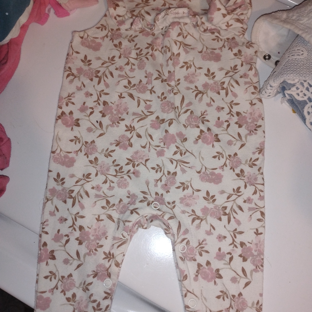 Charming Floral Kids Bodysuit in Pink and Brown